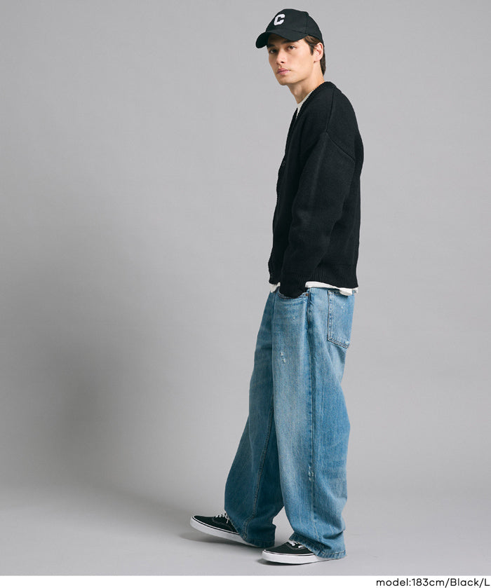 【早秋新品】 男裝厚實V領針織外套