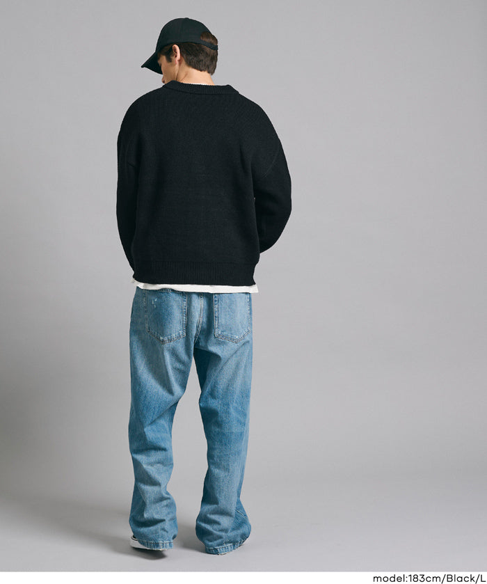 【早秋新品】 男裝厚實V領針織外套