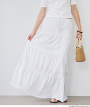 抽繩純色蛋糕長裙 (Crepe Shirring Skirt )