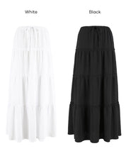 抽繩純色蛋糕長裙 (Crepe Shirring Skirt )