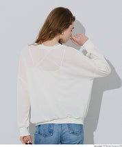 純色透膚針織長袖V領開衫 (Sheer Big Cardigan)
