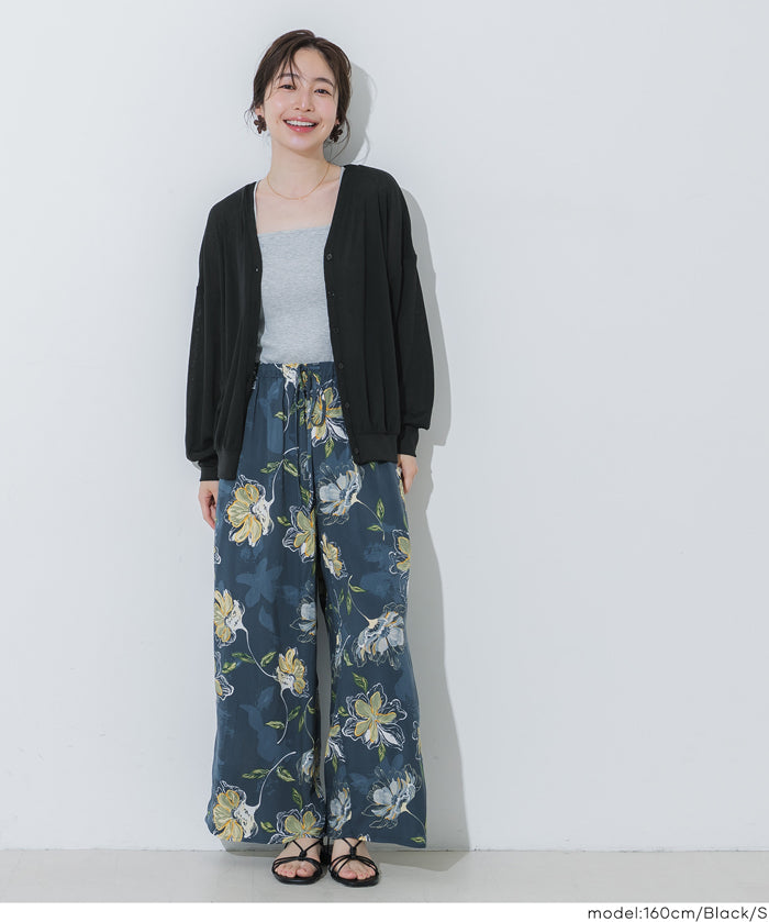 純色透膚針織長袖V領開衫 (Sheer Big Cardigan)