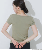 絲柔觸感前口袋U領合身短袖上衣 (Soft pocket T-shirt )