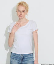 絲柔觸感前口袋U領合身短袖上衣 (Soft pocket T-shirt )