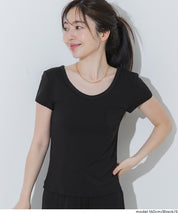 絲柔觸感前口袋U領合身短袖上衣 (Soft pocket T-shirt )
