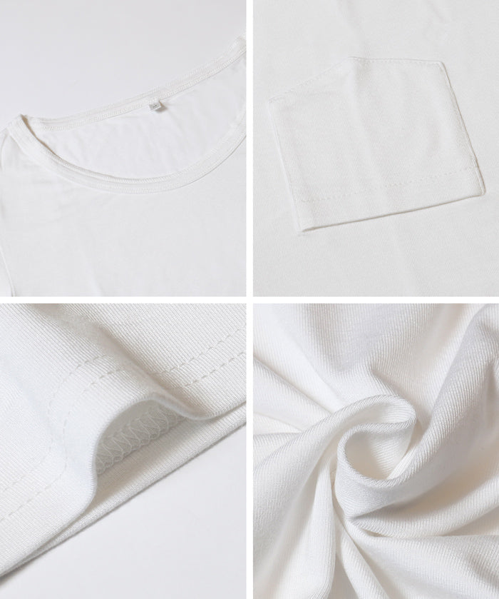 絲柔觸感前口袋U領合身短袖上衣 (Soft pocket T-shirt )