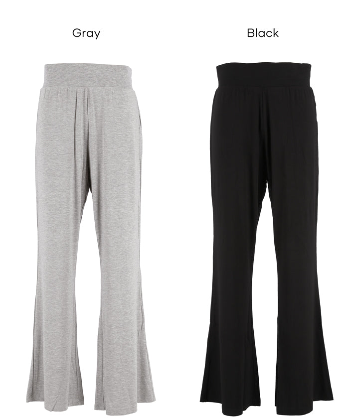 柔滑觸感彈性休閒褲 (Wide-Leg Traveler Pants)