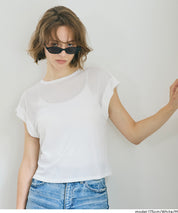 透膚法式袖短版上衣 (Sheer French Sleeve T-Shirt)
