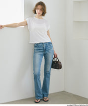 透膚法式袖短版上衣 (Sheer French Sleeve T-Shirt)