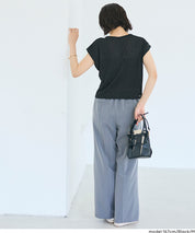 透膚法式袖短版上衣 (Sheer French Sleeve T-Shirt)