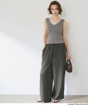 V領螺紋背心 (V-neck ribbed tank top)