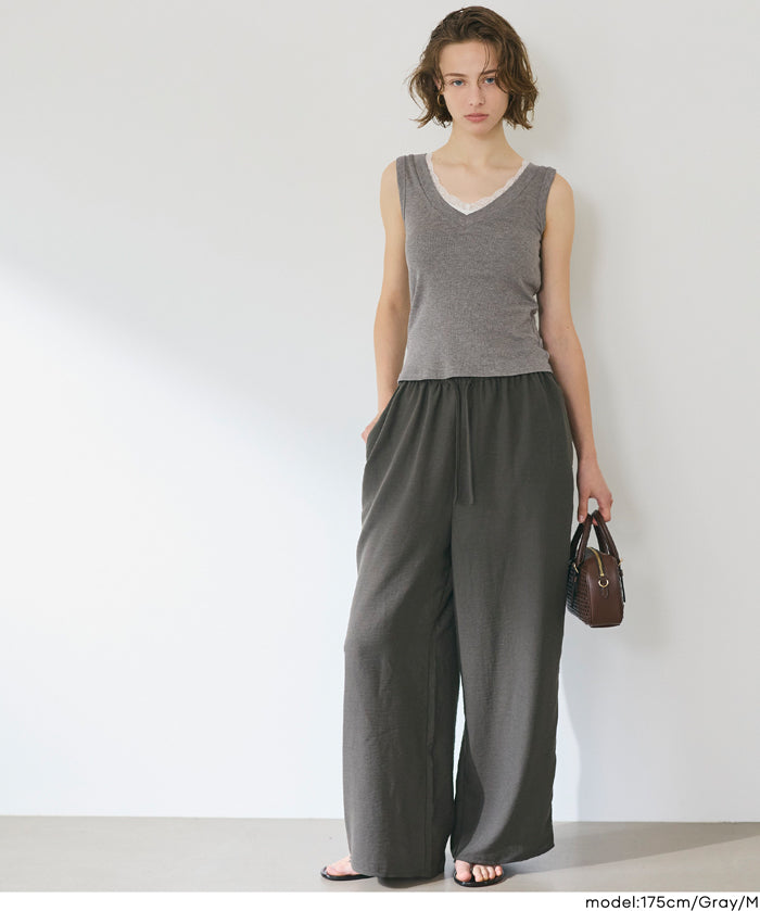 V領螺紋背心 (V-neck ribbed tank top)