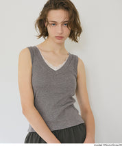 V領螺紋背心 (V-neck ribbed tank top)
