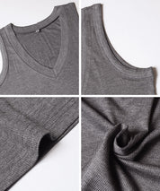 V領螺紋背心 (V-neck ribbed tank top)