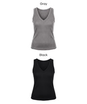 V領螺紋背心 (V-neck ribbed tank top)
