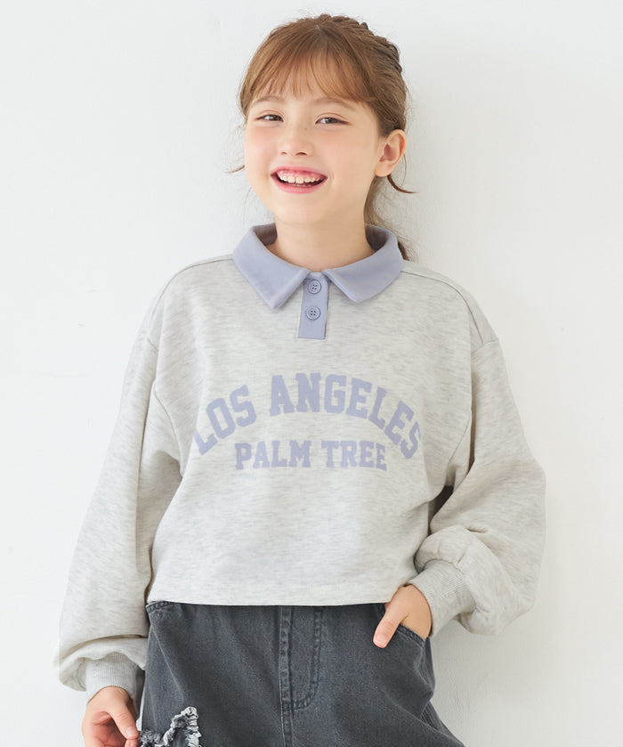 【早秋新品】 童裝短版LOGO 長袖Polo衛衣