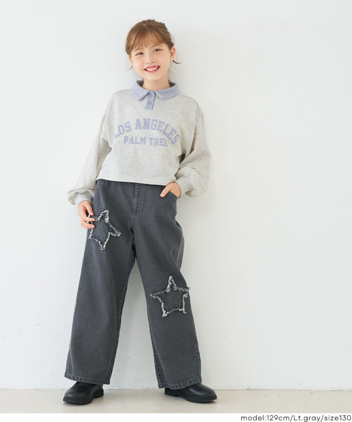 【早秋新品】 童裝短版LOGO 長袖Polo衛衣
