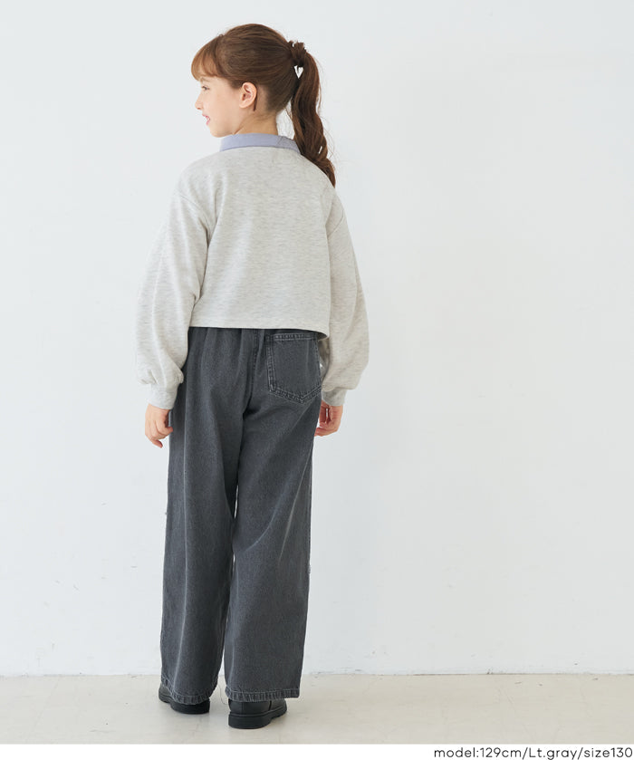 【早秋新品】 童裝短版LOGO 長袖Polo衛衣