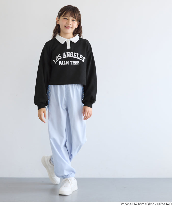 【早秋新品】 童裝短版LOGO 長袖Polo衛衣