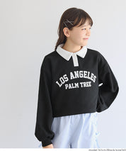 【早秋新品】 童裝短版LOGO 長袖Polo衛衣