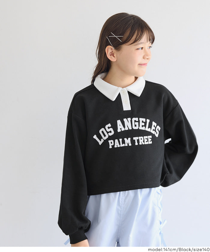 【早秋新品】 童裝短版LOGO 長袖Polo衛衣
