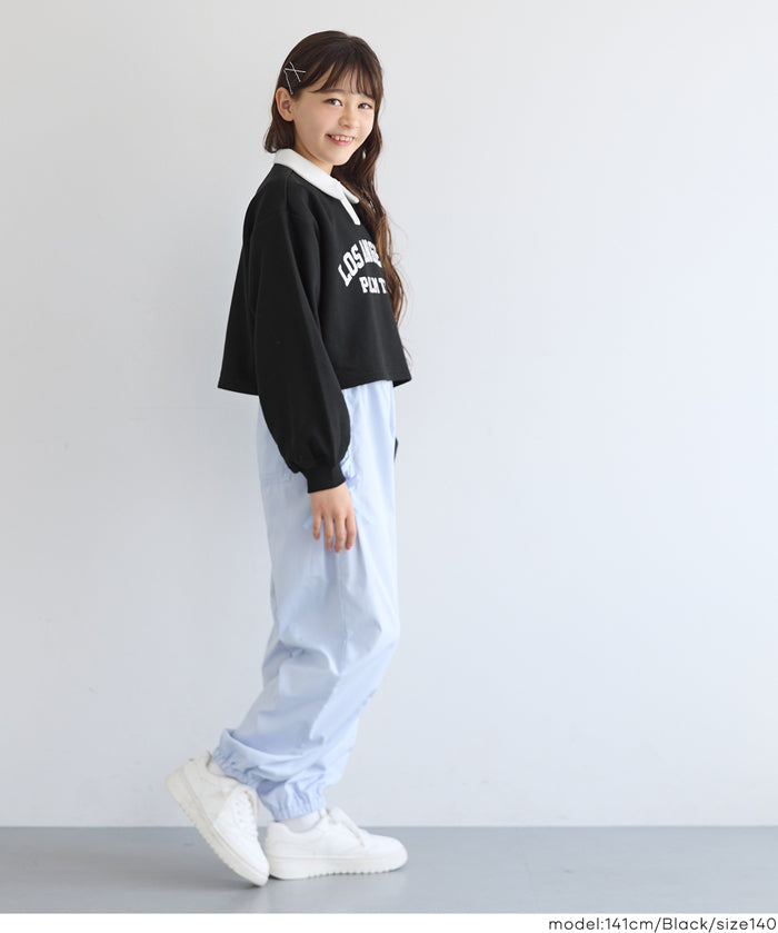 【早秋新品】 童裝短版LOGO 長袖Polo衛衣