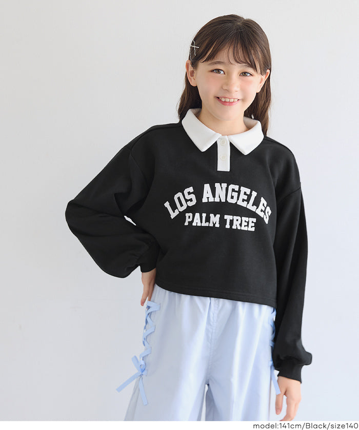 【早秋新品】 童裝短版LOGO 長袖Polo衛衣