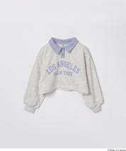 【早秋新品】 童裝短版LOGO 長袖Polo衛衣