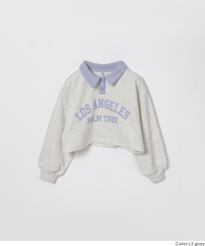 【早秋新品】 童裝短版LOGO 長袖Polo衛衣