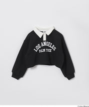 【早秋新品】 童裝短版LOGO 長袖Polo衛衣