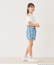 童裝LOGO小露肩短袖上衣