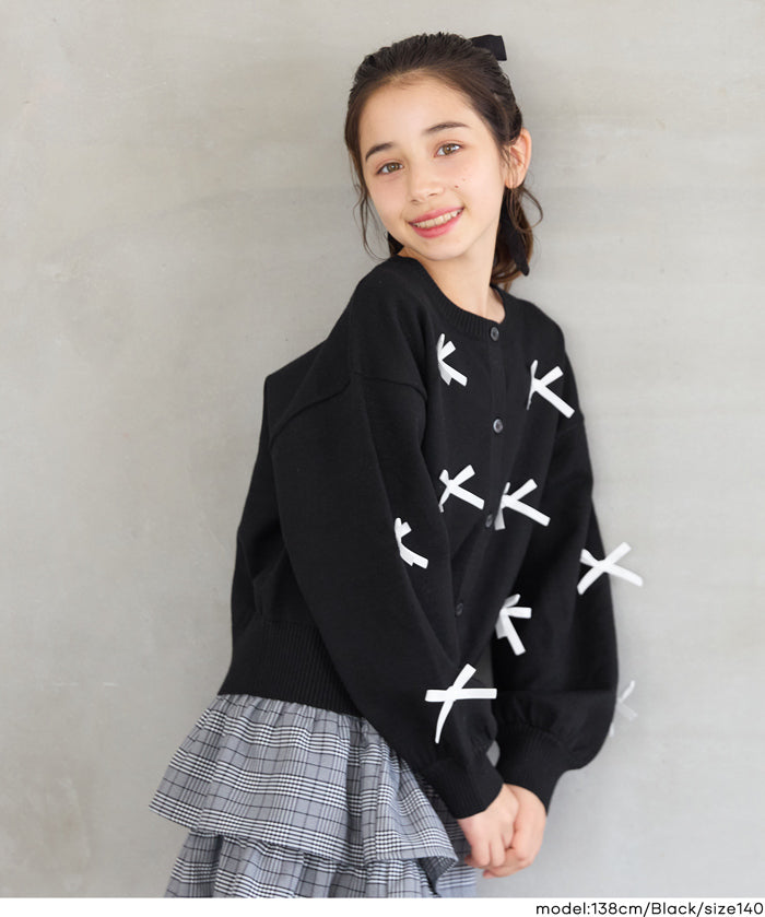 【早秋新品】 童裝蝴蝶結針織開衫