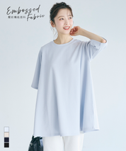 【壓紋機能】修身A字短袖上衣