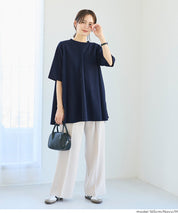 【壓紋機能】修身A字短袖上衣