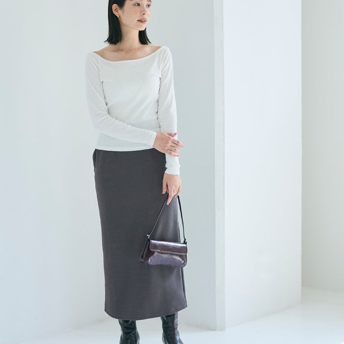 【壓紋機能】百搭直筒半裙