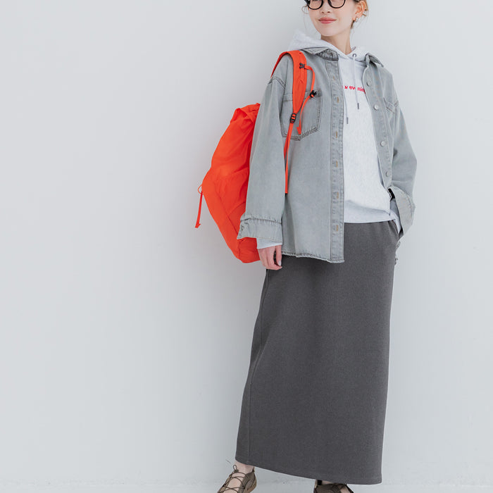 【壓紋機能】百搭直筒半裙