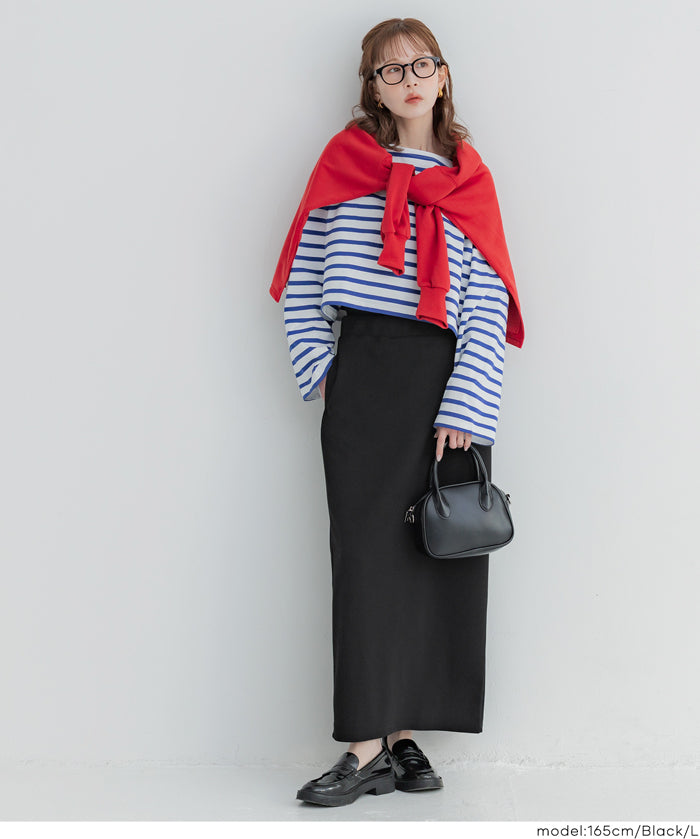 【壓紋機能】百搭直筒半裙