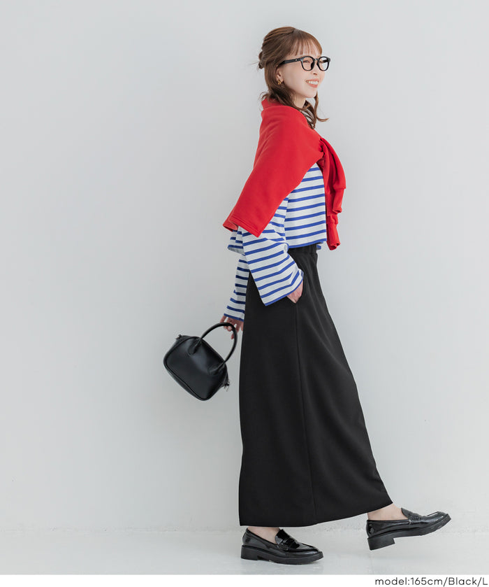 【壓紋機能】百搭直筒半裙