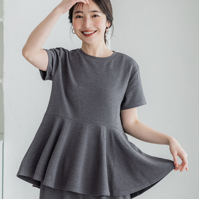【壓紋機能】日系荷葉下擺短袖娃娃衣 親子裝