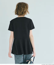 [Embossed function] Japanese style lotus leaf hem short-sleeved babydoll parent-child outfit