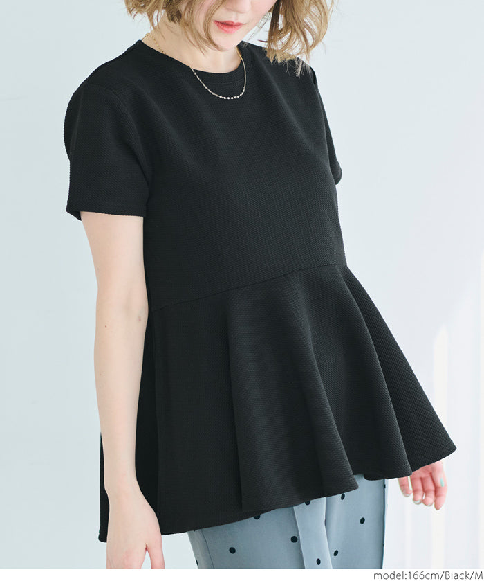 [Embossed function] Japanese style lotus leaf hem short-sleeved babydoll parent-child outfit