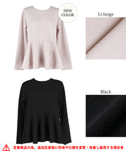 Embossed flared hem long sleeve top