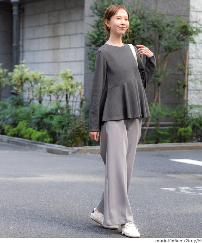 【壓紋機能】日系荷葉下擺長袖娃娃衣