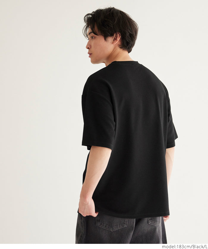 【壓紋機能】男裝休閒口袋短袖上衣 T-Shirt