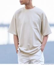 【壓紋機能】男裝休閒口袋短袖上衣 T-Shirt