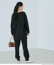 【壓紋機能】簡約V領長袖上衣