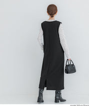 【壓紋機能】V領背心連衣裙