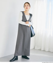 【壓紋機能】V領背心連衣裙