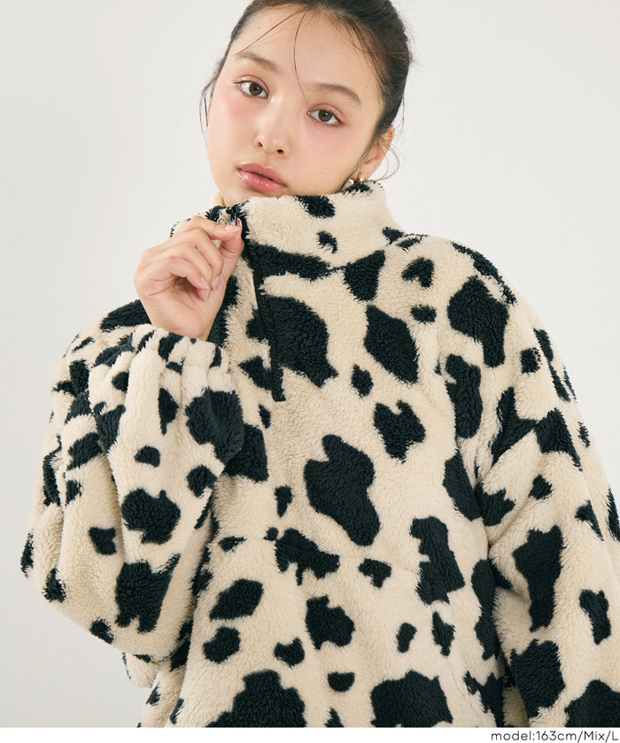 雙面刷毛半拉鍊長袖短版衛衣