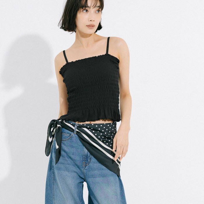 【OUT BRA】2way皺褶荷葉邊帶胸墊背心